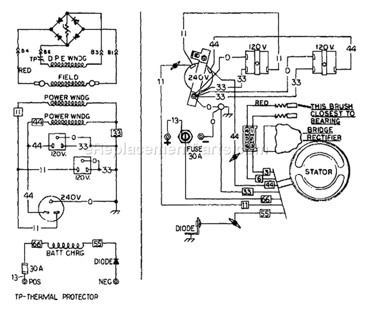 Page C Diagram and Parts List for 8954-0 H4000 Briggs and Stratton Generator
